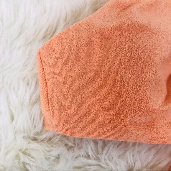 L*SPACE Dax Terry Bikini Top Cabana Bitsy Cut Cheeky Bottom Peach Size Small New - Picture 12 of 15